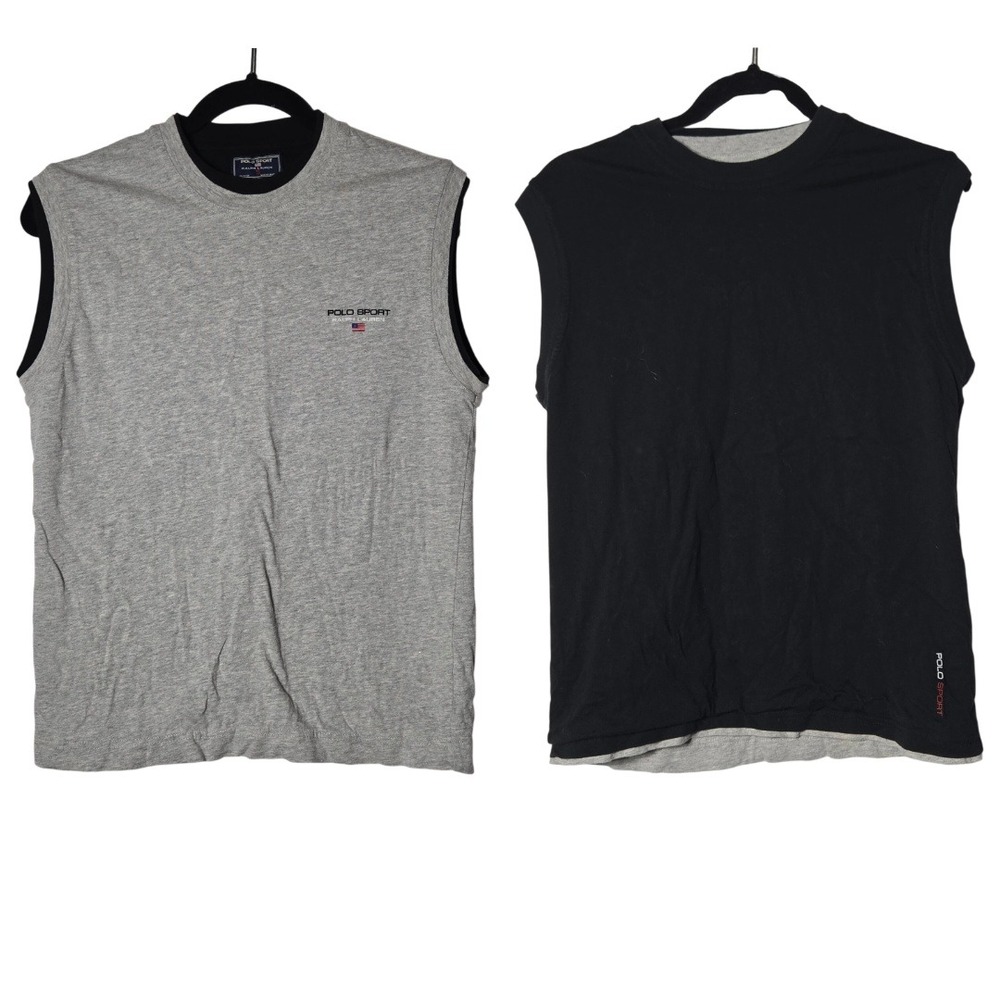 Vintage Polo Sport Ralph Lauren Reversible Muscle Tank Top Small 90s Gorp Street